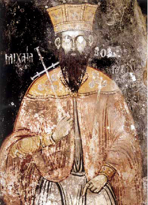 св. Цар Борус Покръстител стенопис 9ти век, st. tzar Boris I the baptizer of Bulgaria